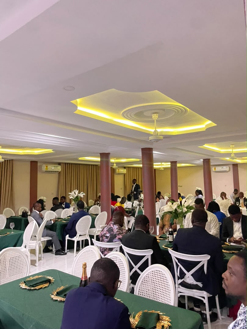 Abank Village conference room with blue mood lighting